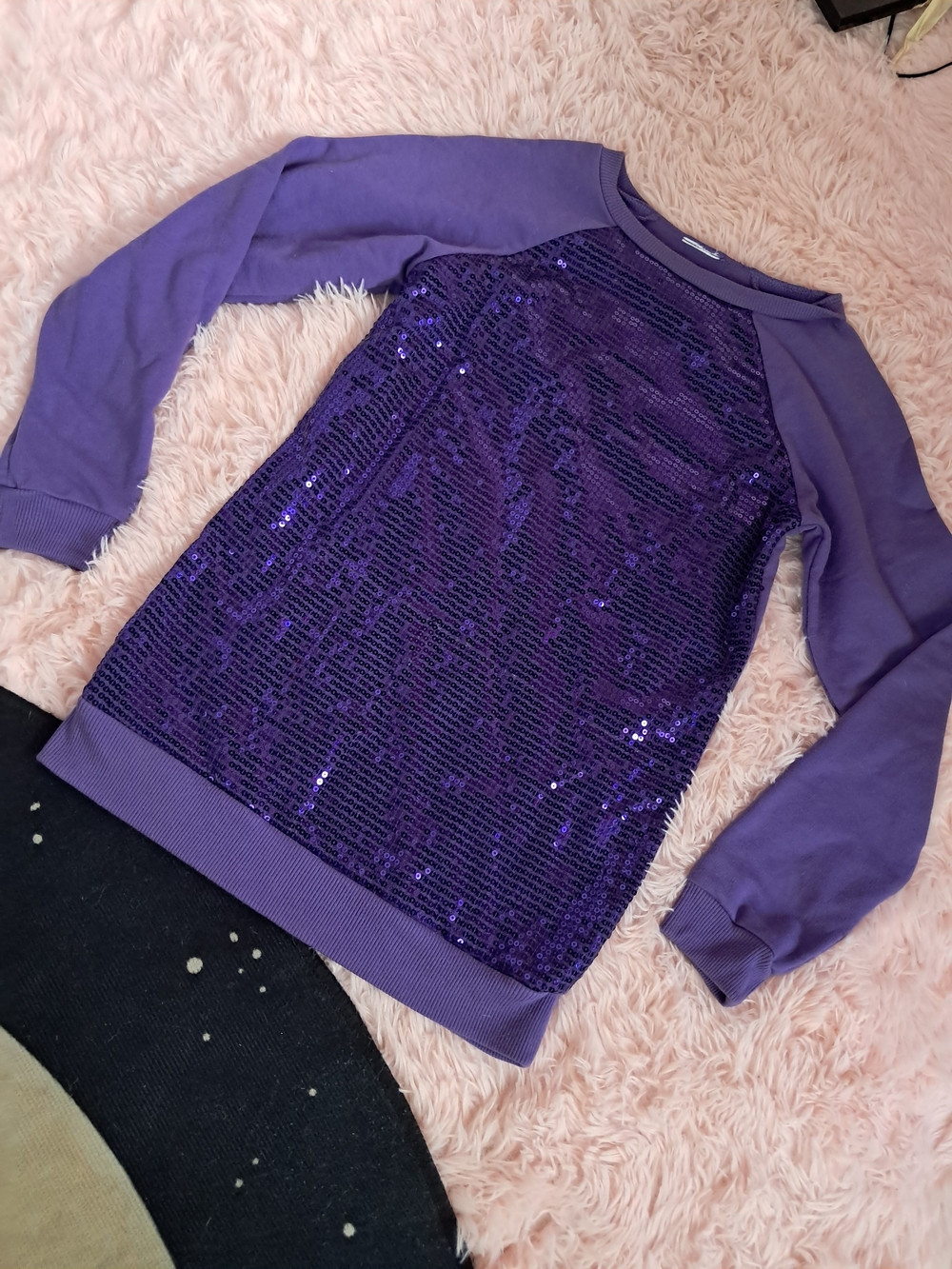 The Limited Purple Sequin Front Crewneck Sweater From Early 2000s Y2k Era!